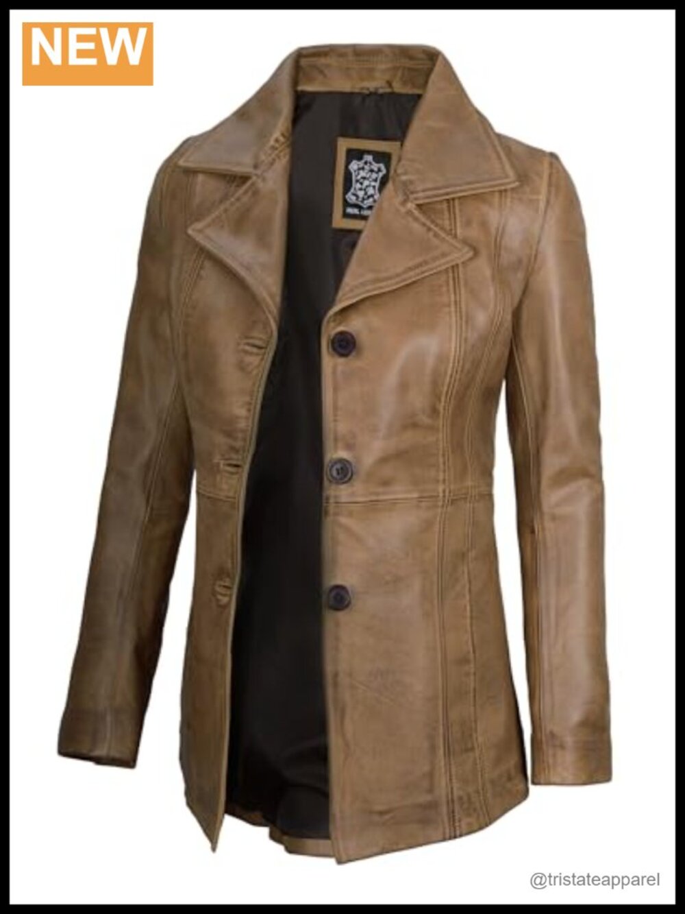 Women's Real Lambskin Leather Blazer Coat Long Sleeve Button Front